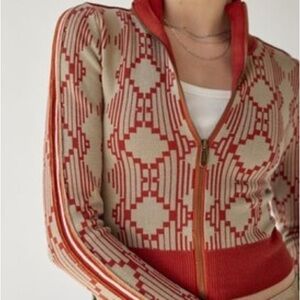 BDG Chandler Geometric Zip-Up Sweater size XS